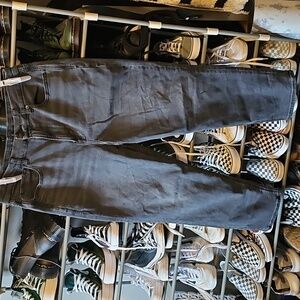 12 SHORT washed black mom jeans